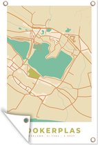 Tuinposter - Tuindoek - Tuinposters buiten - Vintage - Kaart - Mookerplas - Plattegrond - Stadskaart - 80x120 cm - Tuin