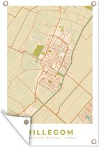 Tuinposter - Tuindoek - Tuinposters buiten - Hillegom - Kaart - Stadskaart - Plattegrond - Vintage - 80x120 cm - Tuin