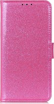 Mobigear Telefoonhoesje geschikt voor Samsung Galaxy A90 Hoesje | Mobigear Glitter Bookcase Portemonnee | Pasjeshouder voor 3 Pasjes | Telefoonhoesje voor Pinpas / OV Kaart / Rijbewijs - Roze