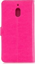 Mobigear Telefoonhoesje geschikt voor Nokia 2.1 Hoesje | Mobigear Wallet Bookcase Portemonnee | Pasjeshouder voor 3 Pasjes | Telefoonhoesje voor Pinpas / OV Kaart / Rijbewijs - Roze
