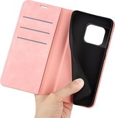 Mobigear Telefoonhoesje geschikt voor OnePlus 10 Pro Hoesje | Mobigear Retro Slim Bookcase Portemonnee | Pasjeshouder voor 3 Pasjes | Telefoonhoesje voor Pinpas / OV Kaart / Rijbewijs - Roze