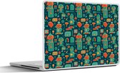 Laptop sticker - 12.3 inch - Patroon - Robot - Skateboard - Jongens - Kinderen - Kids - Baby - 30x22cm - Laptopstickers - Laptop skin - Cover