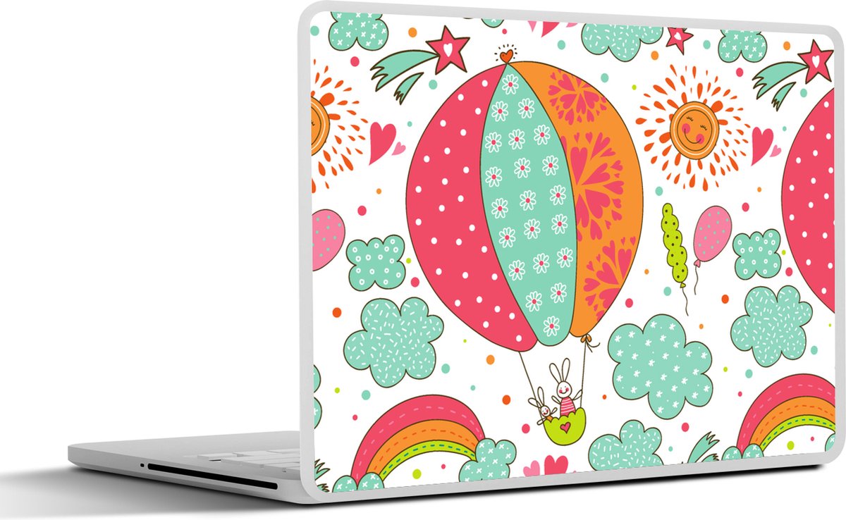 Laptop sticker - 11.6 inch - Konijn - Patroon - Baby - 30x21cm - Laptopstickers - Laptop skin - Cover