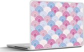Laptop sticker - 10.1 inch - Cirkel - Patroon - Roze - 25x18cm - Laptopstickers - Laptop skin - Cover