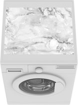 Wasmachine beschermer mat - Zeegroen marmer - zwart wit - Breedte 55 cm x hoogte 45 cm