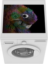 Wasmachine beschermer mat - Papegaai - Regenboog - Zwart - Breedte 55 cm x hoogte 45 cm