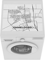 Wasmachine beschermer - Wasmachine mat - Stadskaart - Emmeloord - Grijs - Wit - 55x45 cm - Droger beschermer - Plattegrond