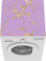 Wasmachine beschermer - Wasmachine mat - Marmer - Glitter - Goud - Paars - 60x60 cm - Droger beschermer