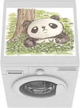 Wasmachine beschermer mat - Panda - Boom - Gras - Breedte 55 cm x hoogte 45 cm
