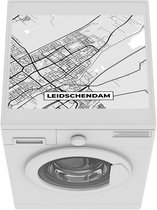 Wasmachine beschermer mat - Stadskaart - Leidschendam - Grijs - Wit - Breedte 55 cm x hoogte 45 cm - Plattegrond