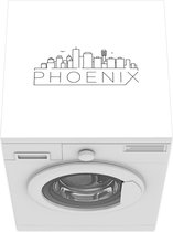 Wasmachine beschermer mat - Phoenix - Tekening - Wit - Breedte 60 cm x hoogte 60 cm