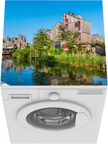 Wasmachine beschermer mat - Alkmaar - Huis - Gracht - Breedte 60 cm x hoogte 60 cm