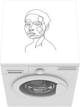 Wasmachine beschermer - Wasmachine mat - Vrouw - Line art - Abstract - 60x60 cm - Droger beschermer