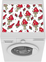 Wasmachine beschermer mat - Patronen - Paddenstoelen - Winter - Breedte 55 cm x hoogte 45 cm