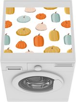 Wasmachine beschermer mat - Pompoen - Pastel - Herfst - Patroon - Breedte 55 cm x hoogte 45 cm