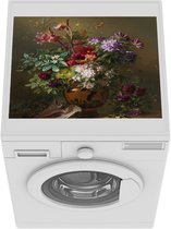 Wasmachine beschermer - Wasmachine mat - Stilleven met bloemen in een Griekse vaas: Allegorie op de lente - Schilderij van G.J.J Van Os - 55x45 cm - Droger beschermer
