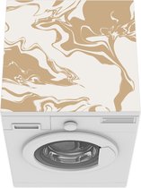 Wasmachine beschermer - Wasmachine mat - Marmer - Beige - Wit - 60x60 cm - Droger beschermer