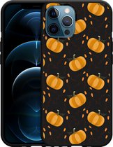 iPhone 12 Pro Max Hoesje Zwart Pumpkins - Designed by Cazy