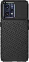 Cazy Realme 9 Pro+ TPU Grip Case Telefoonhoesje - Zwart