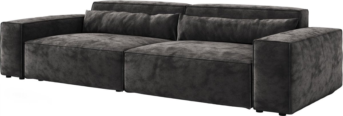 DELIFE Big-sofa Sirpio XL 270x130 cm microvezel zwart