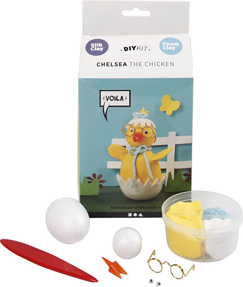 Silk Clay Knutselset Funny Friends Kuiken Geel 9-delig