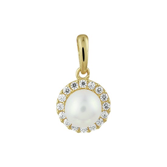 Pendentif Huiscollectie Or Jaune Perle Et Zircone