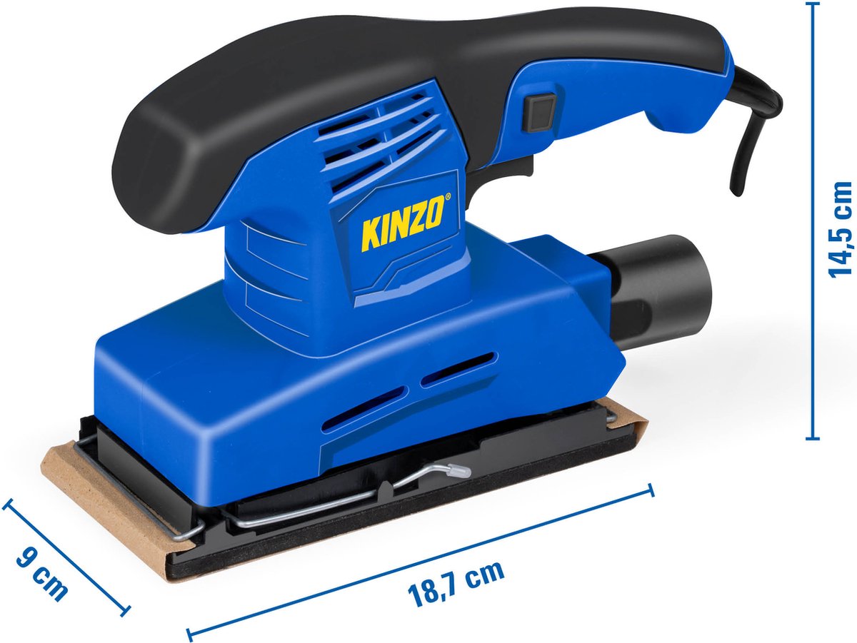 Kinzo Schuurmachine - 230V - Blauw - Houtbewerking - Vlakschuurmachine – foto 7