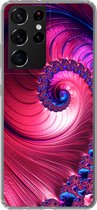 Geschikt voor Samsung Galaxy S21 Ultra hoesje - Spiraal - Abstract - Kleuren - Siliconen Telefoonhoesje