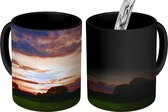 Magische Mok - Foto op Warmte Mokken - Koffiemok - Zonsondergang in Nederland - Magic Mok - Beker - 350 ML - Theemok