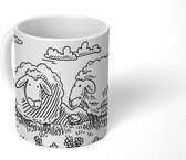 Mok - twee schapen in de weide - 350 ML - Beker - Uitdeelcadeautjes