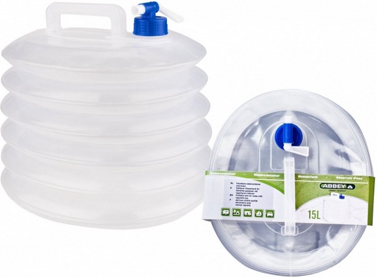 Water jerrycan met kraan 15 liter opvouwbaar