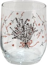 Clayre & Eef Waterglas 300 ml Transparant Glas lavendel Drinkbeker Drinkglas