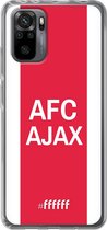 6F hoesje - geschikt voor Xiaomi Redmi Note 10 Pro -  Transparant TPU Case - AFC Ajax - met opdruk #ffffff