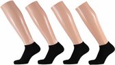 sneakersokken elastaan/bio-katoen zwart 4 paar maat 39/42