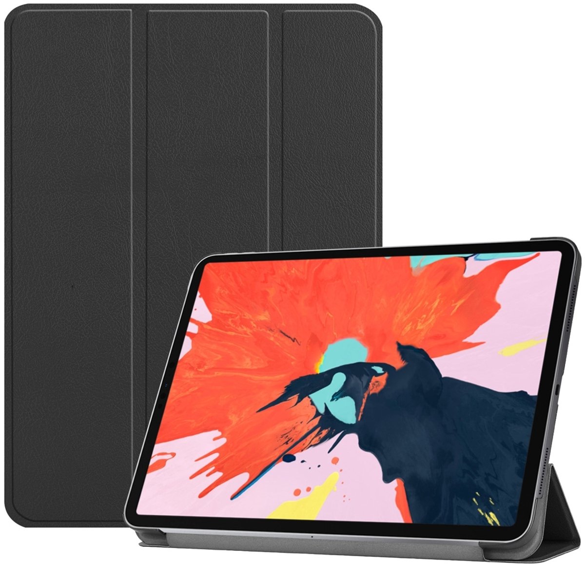 Mobigear Tablethoes geschikt voor Apple iPad Pro 12.9 Inch (2018) Hoes | Mobigear Tri-Fold Bookcase - Zwart
