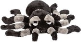 Halloween - Pluche grijs met zwarte spin knuffel 13 cm - Spinnen insecten knuffels - Speelgoed voor kinderen