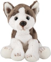 Pluche knuffel dieren Husky hond 13 cm - Speelgoed knuffelbeesten - Honden soorten