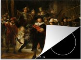 KitchenYeah® Inductie beschermer 70x52 cm - De Nachtwacht - Schilderij van Rembrandt van Rijn - Kookplaataccessoires - Afdekplaat voor kookplaat - Inductiebeschermer - Inductiemat - Inductieplaat mat