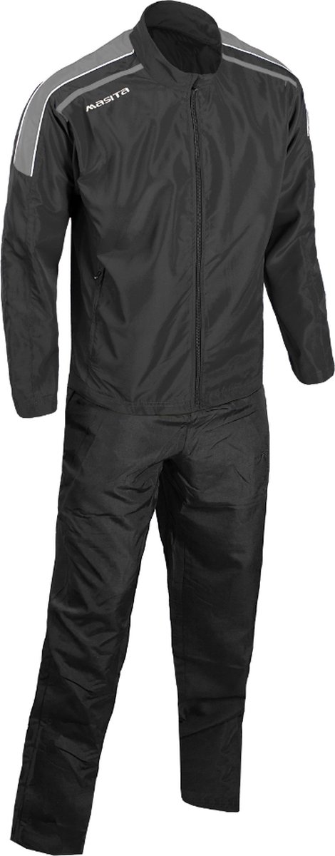 Masita | Trainingspakken Heren - Comfortabel Duurzaam 100% polyester - Trainingsjack & Broek Combinatie - Presentatiepak Striker - BLACK/ANTHRACIT - XL