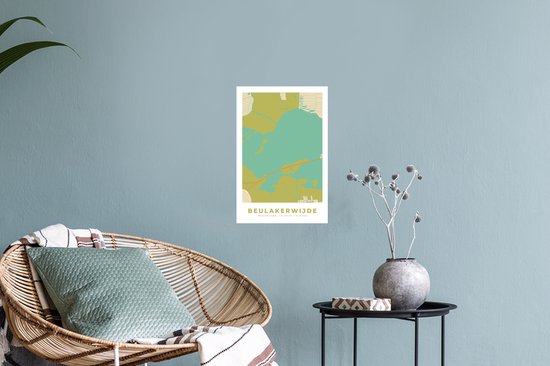 Stickers muraux - Carte - Plan de la ville - Beulakerwide - Vintage - Carte - 20x30 cm - Feuille adhésive