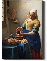 Walljar - Johannes Vermeer - Het Melkmeisje II - Muurdecoratie - Canvas schilderij