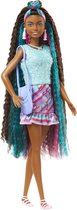 Bol.com Barbie Totally Hair Doll - Bruin roze blauw - Pop aanbieding
