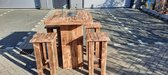 Vuurtafel Sta tafel set "Celebration" van Douglas BurnD hout 80x120cm - 5 delige set - Kruk easy