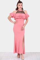 HASVEL-Roze Maxi jurk Dames - Maat S-Galajurk-Avondjurk-HASVEL- Rose Maxi Dress Women - Size S-Prom Dress-Evening Dress