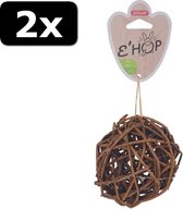 2x # EHOP SPEELBAL ROTAN DONKER 10CM