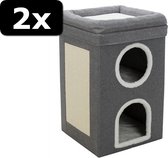 2x CAT TOWER SAUL GRIJS 39X39X64CM