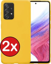 Samsung Galaxy A53 Hoesje Siliconen Case Cover - Samsung A53 Hoesje Cover Hoes Siliconen - Geel - 2 PACK