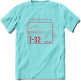 T32 Heavy tank leger T-Shirt | Unisex Army Tank Kleding | Dames / Heren Tanks ww2 shirt | Blueprint | Grappig bouwpakket Cadeau - Licht Blauw - XXL