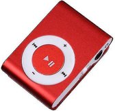 Jumada - Mini clip MP3 speler - Inclusief display - In-ear - Koptelefoon - Rood