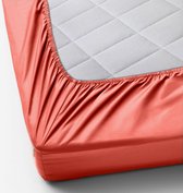 Y-NOT - Crispy Cotton Hoeslaken Matras - 160x200 - tot 25 cm matrasdikte - 100% Katoen - 180 draaddichtheid - Zalm